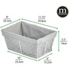 image:imagemDesign Medium Metal Farmhouse Home Storage Organizer Basket  Chicken Wire Design Fabric Liner for Kitchen Bathroom Living Room Pantry Cupboard Shelves Countertop 4 Pack  WhiteGray