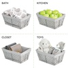 image:imagemDesign Medium Metal Farmhouse Home Storage Organizer Basket  Chicken Wire Design Fabric Liner for Kitchen Bathroom Living Room Pantry Cupboard Shelves Countertop  4 Pack  GraphiteGray
