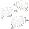 image:imagemDesign Metal Farmhouse Wire Organizer Storage Bin Basket with Handle  Rustic Container Organizers for Cabinet Shelves Counter Bathroom or Kitchen Pantry  Set of 6  Matte White