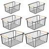 image:imagemDesign Metal Farmhouse Wire Organizer Storage Bin Basket with Handle  Rustic Container Organizers for Cabinet Shelves Counter Bathroom or Kitchen Pantry  Set of 6  Matte Black