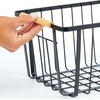 image:imagemDesign Metal Farmhouse Wire Organizer Storage Bin Basket with Handle  Rustic Container Organizers for Cabinet Shelves Counter Bathroom or Kitchen Pantry  Set of 3  Matte Black