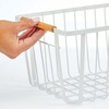 image:imagemDesign Metal Farmhouse Wire Organizer Storage Bin Basket with Handle  Rustic Container Organizers for Cabinet Shelves Counter Bathroom or Kitchen Pantry  Set of 6  Matte White