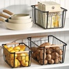 image:imagemDesign Metal Farmhouse Wire Organizer Storage Bin Basket with Handle  Rustic Container Organizers for Cabinet Shelves Counter Bathroom or Kitchen Pantry  Set of 6  Matte Black