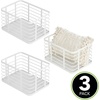 image:imagemDesign Metal Steel Wire Storage Basket Bin wBuiltin Handle Open Top Industrial Design for Closet Shelf Organization Organize Clothes Accessories Carson Collection  3 Pack  Matte White
