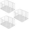 image:imagemDesign Metal Steel Wire Storage Basket Bin wBuiltin Handle Open Top Industrial Design for Closet Shelf Organization Organize Clothes Accessories Carson Collection  3 Pack  Matte White