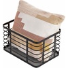image:imagemDesign Metal Steel Wire Storage Basket Bin wBuiltin Handle Open Top Industrial Design for Closet Shelf Organization Organize Clothes Accessories Carson Collection  6 Pack  Matte Black