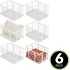 image:imagemDesign Metal Steel Wire Storage Basket Bin wBuiltin Handle Open Top Industrial Design for Closet Shelf Organization Organize Clothes Accessories Carson Collection  6 Pack  Matte White