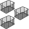 image:imagemDesign Metal Steel Wire Storage Basket Bin wBuiltin Handle Open Top Industrial Design for Closet Shelf Organization Organize Clothes Accessories Carson Collection  3 Pack  Matte Black