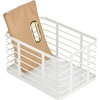 image:imagemDesign Metal Steel Wire Storage Basket Bin wBuiltin Handle Open Top Industrial Design for Closet Shelf Organization Organize Clothes Accessories Carson Collection  3 Pack  Matte White