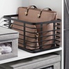 image:imagemDesign Metal Steel Wire Storage Basket Bin with Builtin Handle Open Top Industrial Design for Closet and Shelf Organization Organize Clothes Blanket Accessories  Carson Collection  Matte Black