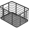 image:imagemDesign Metal Steel Wire Storage Basket Bin with Builtin Handle Open Top Industrial Design for Closet and Shelf Organization Organize Clothes Blanket Accessories  Carson Collection  Matte Black