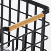 image:imagemDesign Metal Wire Closet Storage Basket Bin Organizer with Wood Handles for Bedroom Bathroom Mudroom Entryway Hallway or Linen Closet Organization  Yami Collection  4 Pack Matte BlackNatural
