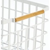 image:imagemDesign Metal Wire Closet Storage Basket Bin Organizer with Wood Handles for Bedroom Bathroom Mudroom Entryway Hallway or Linen Closet Organization  Yami Collection  2 Pack Matte WhiteNatural