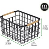image:imagemDesign Metal Wire Closet Storage Basket Bin Organizer with Wood Handles for Bedroom Bathroom Mudroom Entryway Hallway or Linen Closet Organization  Yami Collection  4 Pack Matte BlackNatural