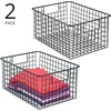 image:imagemDesign Metal Wire Closet Storage Basket Organizer with Handles for Organizing Bedroom Bathroom Mudroom Entryway Hallway or Linen Closets  Concerto Collection  2 Pack  Black