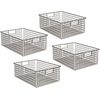 image:imagemDesign Metal Wire Closet Storage Basket Organizer with Handles for Organizing Bedroom Bathroom Mudroom Entryway Hallway or Linen Closets  Concerto Collection  4 Pack  Bronze