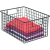 image:imagemDesign Metal Wire Closet Storage Basket Organizer with Handles for Organizing Bedroom Bathroom Mudroom Entryway Hallway or Linen Closets  Concerto Collection  2 Pack  Black