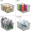 image:imagemDesign Metal Wire Closet Storage Basket Organizer with Handles for Organizing Bedroom Bathroom Mudroom Entryway Hallway or Linen Closets  Concerto Collection  2 Pack  Black
