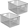 image:imagemDesign Metal Wire Closet Storage Basket Organizer with Handles for Organizing Bedroom Bathroom Mudroom Entryway Hallway or Linen Closets  Concerto Collection  2 Pack  Black