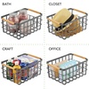 image:imagemDesign Metal Wire Food Organizer Storage Bin Basket with Bamboo Handles for Kitchen CabinetsPantry Organizing  Farmhouse Decor  Yami Collection  8 Pack  Graphite GrayNatural