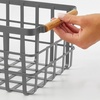image:imagemDesign Metal Wire Food Organizer Storage Bin Basket with Bamboo Handles for Kitchen CabinetsPantry Organizing  Farmhouse Decor  Yami Collection  8 Pack  Graphite GrayNatural