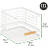 image:imagemDesign Metal Wire Rustic Farmhouse Large Food Organizer Stackable Storage Bin Basket with Wood Handle for Kitchen Pantry Shelf Cabinet or Cupboard  2 Pack  WhiteNatural