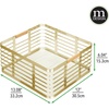 image:imagemDesign Metal Wire Rustic Farmhouse Large Food Organizer Storage Bin Basket with Bamboo Wood Handle for Kitchen Pantry Shelf Cabinet or Cupboard  2 Pack  Soft BrassNatural