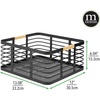 image:imagemDesign Metal Wire Rustic Farmhouse Large Food Organizer Storage Bin Basket with Bamboo Wood Handle for Kitchen Pantry Shelf Cabinet or Cupboard  2 Pack  BlackNatural