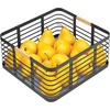 image:imagemDesign Metal Wire Rustic Farmhouse Large Food Organizer Storage Bin Basket with Bamboo Wood Handle for Kitchen Pantry Shelf Cabinet or Cupboard  2 Pack  BlackNatural