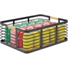 image:imagemDesign Metal Wire Rustic Farmhouse Large Food Organizer Storage Bin Basket with Bamboo Wood Handles for Kitchen Pantry Shelf Cabinet or Cupboard  2 Pack  BlackNatural
