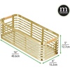 image:imagemDesign Metal Wire Rustic Farmhouse Small Food Organizer Storage Bin Basket with Bamboo Wood Handle for Kitchen Pantry Shelf Cabinet or Cupboard  2 Pack  Soft BrassNatural
