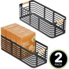 image:imagemDesign Metal Wire Rustic Farmhouse Small Food Organizer Storage Bin Basket with Wood Handle for Kitchen Pantry Shelf Cabinet or Cupboard  2 Pack  BlackNatural