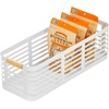 image:imagemDesign Metal Wire Rustic Small Farmhouse Food Organizer Storage Bin Basket with Bamboo Wood Handles for Kitchen Pantry Shelf Countertop Holds Fruit Snacks  2 Pack  WhiteNatural