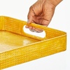 image:imagemDesign Nesting Hammered Stainless Steel Tray Set with Handles  Decorative Serving Trays for Entertaining  Holds Food Tea or Coffee  Metal Serving Platter for Breakfast Table  Set of 4  Yellow