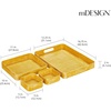 image:imagemDesign Nesting Hammered Stainless Steel Tray Set with Handles  Decorative Serving Trays for Entertaining  Holds Food Tea or Coffee  Metal Serving Platter for Breakfast Table  Set of 4  Yellow