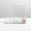 image:imagemDesign Plastic Divided Stackable Hair Makeup amp Jewelry Organizer Box with Hinge Lid for Bathroom Vanity Countertop  5 Sections  Stores Hair Clips Barrettes  Ligne Collection  2 Pack  Clear725 x 1075 x 236 Pack of 2
