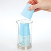image:imagemDesign Plastic Small Compact Disposable Paper Cup Dispenser Mouthwash Rinsing Cups Storage Holder for Bathroom Vanity Countertops Makeup Table Powder Room Lumiere Collection ClearBrushed ChromeClearBrushed