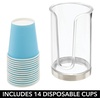 image:imagemDesign Plastic Small Compact Disposable Paper Cup Dispenser Mouthwash Rinsing Cups Storage Holder for Bathroom Vanity Countertops Makeup Table Powder Room Lumiere Collection ClearBrushed ChromeClearBrushed