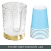 image:imagemDesign PlasticSteel Compact Small Disposable Paper Cup Dispenser Storage Holder for Rinsing Cups on Bathroom Vanity Countertops  Rain Collection  ClearWhiteClearSoft Brass