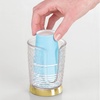 image:imagemDesign PlasticSteel Compact Small Disposable Paper Cup Dispenser Storage Holder for Rinsing Cups on Bathroom Vanity Countertops  Rain Collection  ClearWhiteClearSoft Brass