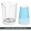 image:imagemDesign PlasticSteel Compact Small Disposable Paper Cup Dispenser Storage Holder for Rinsing Cups on Bathroom Vanity Countertops  Rain Collection  ClearWhiteClearWhite