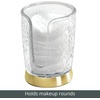 image:imagemDesign PlasticSteel Compact Small Disposable Paper Cup Dispenser Storage Holder for Rinsing Cups on Bathroom Vanity Countertops  Rain Collection  ClearWhiteClearSoft Brass