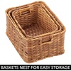 image:imagemDesign Rectangular Woven Braided Rope Home Storage Baskets with Handles  for Organizing Closet Bedroom Bathroom Living Room Entryway Office  Nested Bins in Different Sizes  Set of 3  Camel