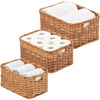 image:imagemDesign Rectangular Woven Braided Rope Home Storage Baskets with Handles  for Organizing Closet Bedroom Bathroom Living Room Entryway Office  Nested Bins in Different Sizes  Set of 3  Camel