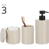 image:imagemDesign Resin 3Piece Bathroom Vanity Countertop Accessories  Soap Dispenser Tumbler Rinsing Cup and Canister Holder Sets  Complete Modern Counter Aesthetic  Set of 3  BlackTaupe