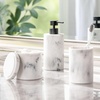 image:imagemDesign Resin 3Piece Bathroom Vanity Countertop Accessories  Soap Dispenser Tumbler Rinsing Cup and Canister Holder Sets  Complete Modern Counter Aesthetic  Set of 3  BlackMarble