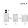 image:imagemDesign Resin 3Piece Bathroom Vanity Countertop Accessories  Soap Dispenser Tumbler Rinsing Cup and Canister Holder Sets  Complete Modern Counter Aesthetic  Set of 3  BlackMarble
