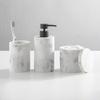 image:imagemDesign Resin 3Piece Bathroom Vanity Countertop Accessories  Soap Dispenser Tumbler Rinsing Cup and Canister Holder Sets  Complete Modern Counter Aesthetic  Set of 3  BlackMarble