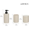 image:imagemDesign Resin 3Piece Bathroom Vanity Countertop Accessories  Soap Dispenser Tumbler Rinsing Cup and Canister Holder Sets  Complete Modern Counter Aesthetic  Set of 3  BlackTaupe