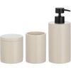 image:imagemDesign Resin 3Piece Bathroom Vanity Countertop Accessories  Soap Dispenser Tumbler Rinsing Cup and Canister Holder Sets  Complete Modern Counter Aesthetic  Set of 3  BlackTaupe